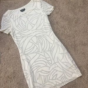 Bebe white beaded dress size small